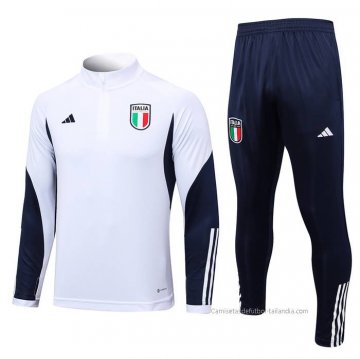 Chandal de Sudadera del Italia Nino 2023-2024 Blanco Chandal de Sudadera del Italia Nino 2023-2024 Blanco