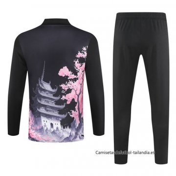 Chandal de Sudadera del Japon Dragon 2024-2025 Negro y Rosa