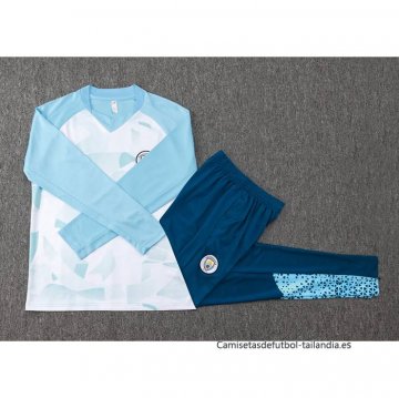 Chandal de Sudadera del Manchester City 2024 Azul y Blanco