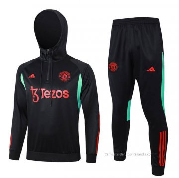 Chandal de Sudadera del Manchester United 2023-2024 Negro y Rojo Chandal de Sudadera del Manchester United 2023-2024 Negro y Rojo