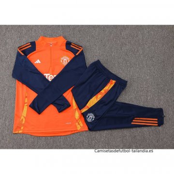 Chandal de Sudadera del Manchester United 2024-2025 Naranja