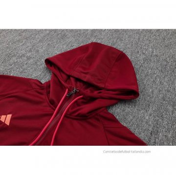 Chandal de Sudadera del Manchester United Nino 2023-2024 Rojo Oscuro