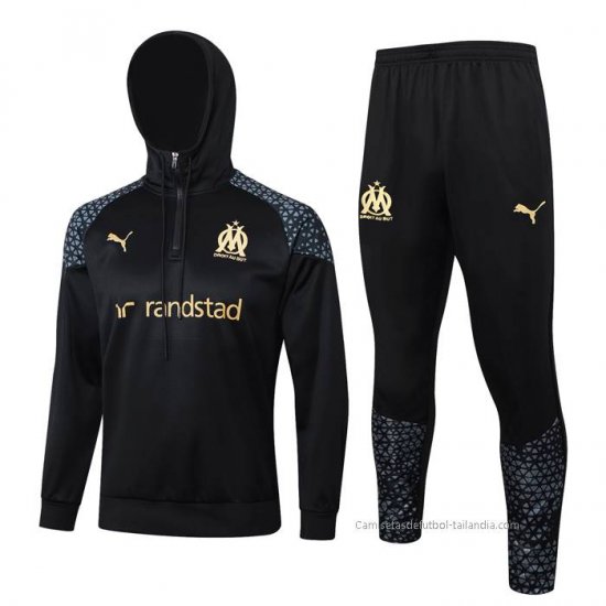 Chandal de Sudadera del Olympique Marsella 2023-2024 Negro y Gris - Haga un click en la imagen para cerrar