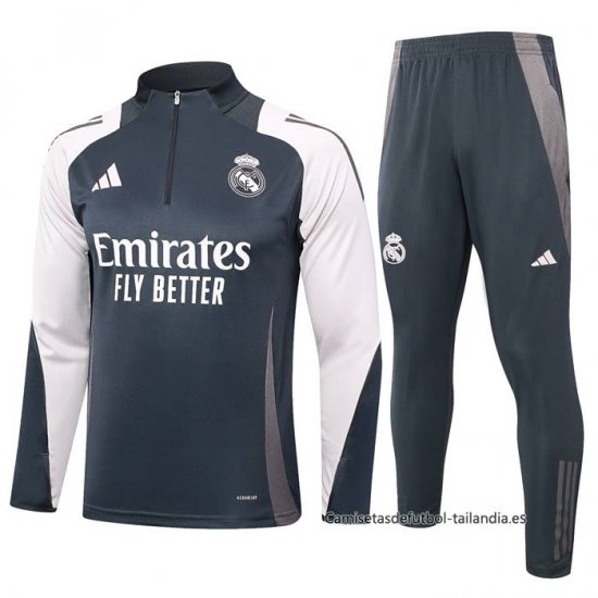 Chandal de Sudadera del Real Madrid 2024-2025 Gris - Haga un click en la imagen para cerrar