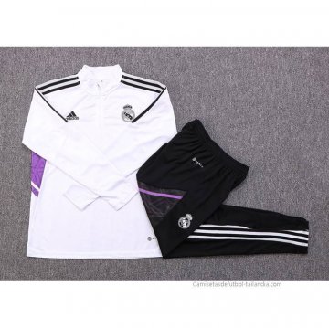 Chandal de Sudadera del Real Madrid Nino 2022-2023 Blanco
