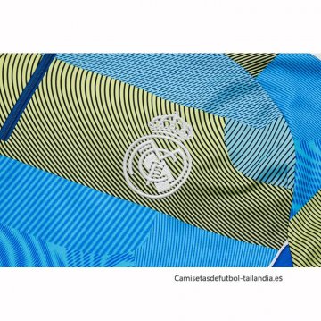 Chandal de Sudadera del Real Madrid Nino 2025-2026 Azul Verde