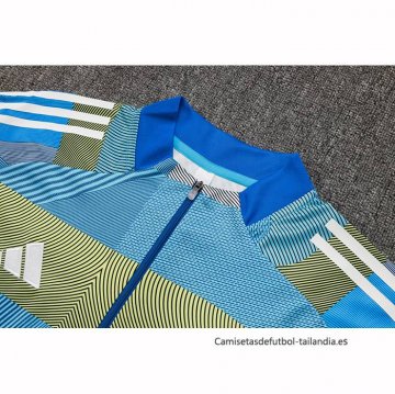 Chandal de Sudadera del Real Madrid Nino 2025-2026 Azul Verde