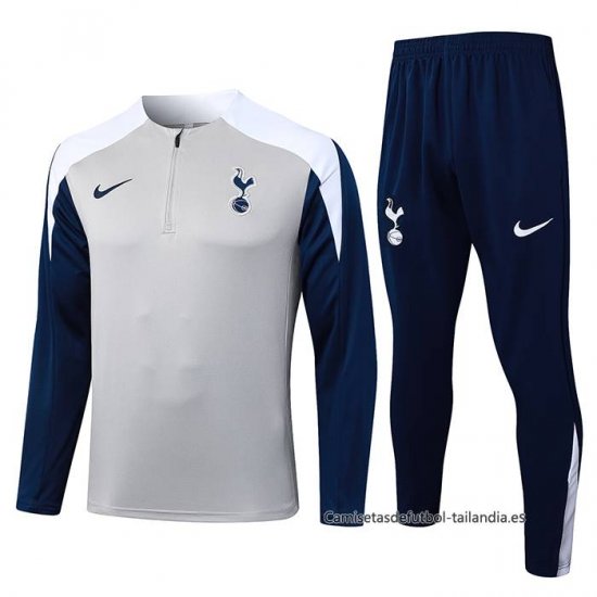 Chandal de Sudadera del Tottenham Hotspur 2025-2026 Gris Azul - Haga un click en la imagen para cerrar