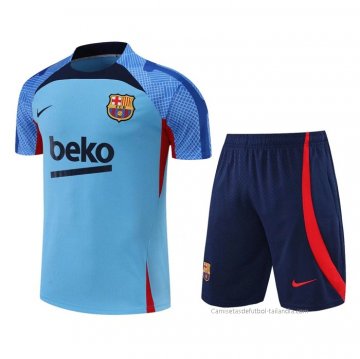 Chandal del Barcelona Manga Corta 2022-2023 Azul - Pantalon Corto Chandal del Barcelona Manga Corta 2022-2023 Azul - Pantalon Corto