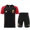 Chandal del Belgica Manga Corta 2024-2025 Negro - Pantalon Corto