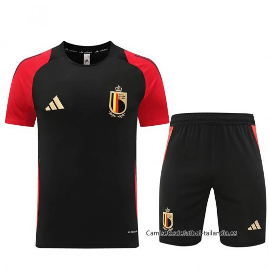 Chandal del Belgica Manga Corta 2024-2025 Negro - Pantalon Corto - Haga un click en la imagen para cerrar