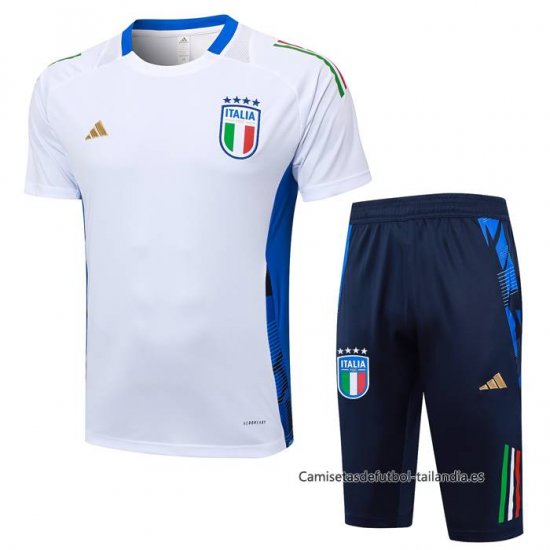 Chandal del Italia Manga Corta 2024-2025 Blanco - Pantalon Corto - Haga un click en la imagen para cerrar