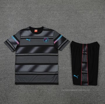 Chandal del Manchester City Manga Corta 2022-2023 Negro - Pantalon Corto