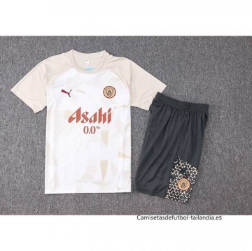 Chandal del Manchester City Manga Corta 2024-2025 Amarillo - Pantalon Corto
