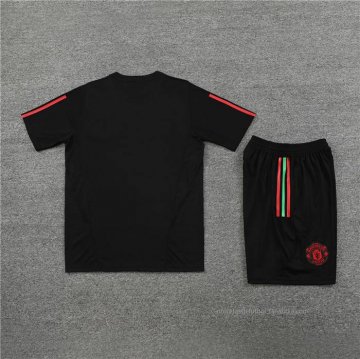Chandal del Manchester United Manga Corta 2023-2024 Negro - Pantalon Corto