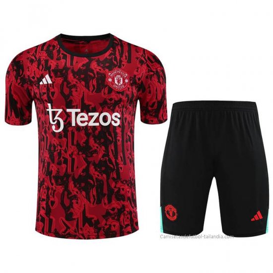 Chandal del Manchester United Manga Corta 2023-2024 Rojo - Pantalon Corto - Haga un click en la imagen para cerrar