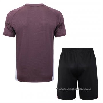Chandal del Manchester United Manga Corta 2025-2026 Marron - Pantalon Corto