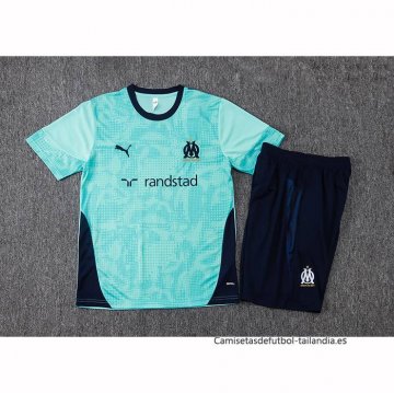 Chandal del Olympique Marsella Manga Corta 2025-2026 Verde - Pantalon Corto