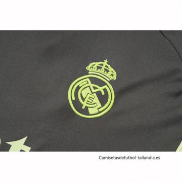 Chandal del Real Madrid Manga Corta 2025-2026 Gris Verde - Pantalon Corto
