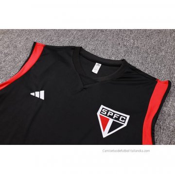 Chandal del Sao Paulo Sin Mangas 2023-2024 Negro