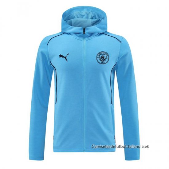 Chaqueta con Capucha del Manchester City 2024-2025 Azul - Haga un click en la imagen para cerrar