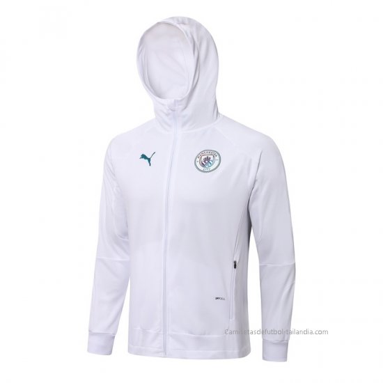 Chaqueta con Capucha del Manchester City 2021-2022 Blanco - Haga un click en la imagen para cerrar
