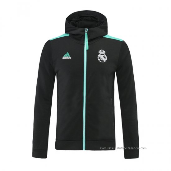 Chaqueta con Capucha del Real Madrid 2021-2022 Negro - Haga un click en la imagen para cerrar