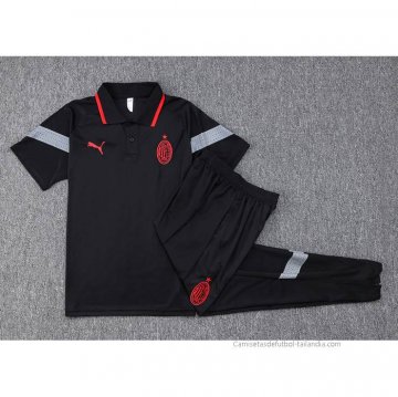 Conjunto Polo del AC Milan 2023-2024 Negro