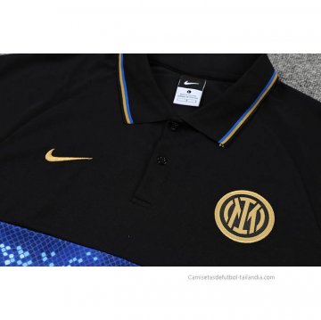 Conjunto Polo del Inter Milan 2022-2023 Negro y Azul