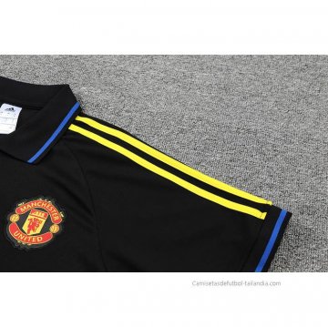 Conjunto Polo del Manchester United 2022-2023 Negro y Azul