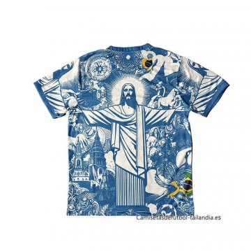 Tailandia Camiseta Brasil Jesus 2025-2026 Azul