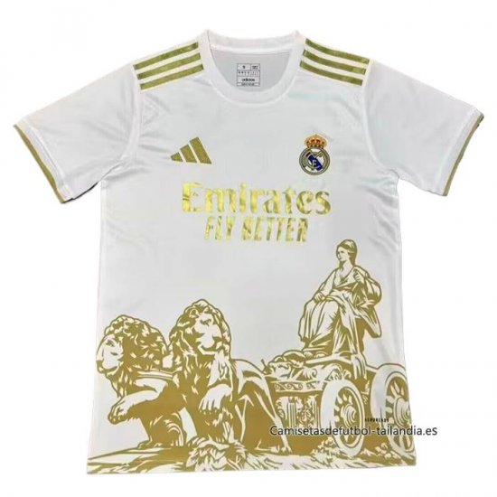 Tailandia Camiseta Real Madrid Special 2024-2025 Blanco Amarillo - Haga un click en la imagen para cerrar