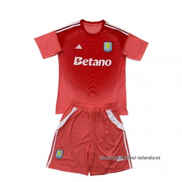 Camiseta Aston Villa Portero Nino 2025-2026 Rojo Camiseta Aston Villa Portero Nino 2025-2026 Rojo