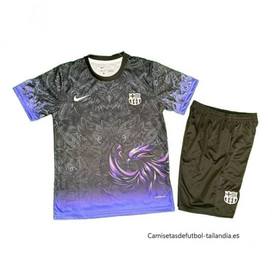 Camiseta Barcelona Special Nino 2025-2026 Negro Purpura - Haga un click en la imagen para cerrar