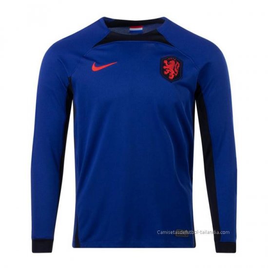 2ª Camiseta Paises Bajos Manga Larga 2022 - Haga un click en la imagen para cerrar