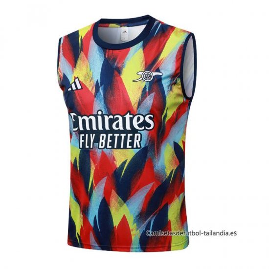 Camiseta de Entrenamiento Arsenal Sin Mangas 2025-2026 Azul Rojo Amarillo - Haga un click en la imagen para cerrar