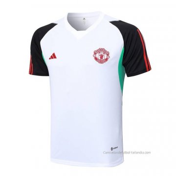 Camiseta de Entrenamiento Manchester United 2023-2024 Blanco y Negro Camiseta de Entrenamiento Manchester United 2023-2024 Blanco y Negro