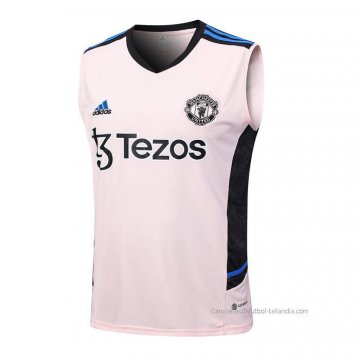 Camiseta de Entrenamiento Manchester United Sin Mangas 2023-2024 Rosa Camiseta de Entrenamiento Manchester United Sin Mangas 2023-2024 Rosa