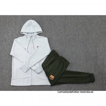 Chandal con Capucha del Barcelona 2023-2024 Blanco