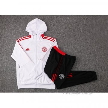 Chandal con Capucha del Manchester United 2021-2022 Blanco