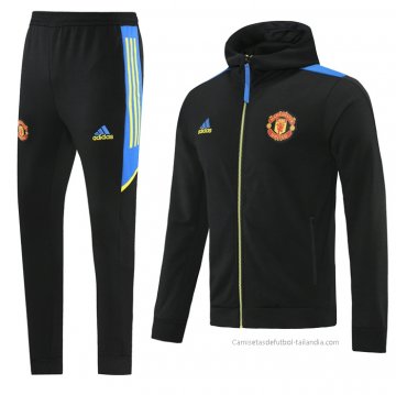 Chandal con Capucha del Manchester United 2021-2022 Negro