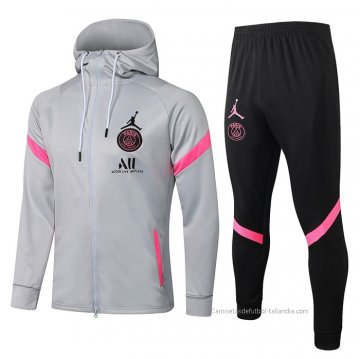 Chandal con Capucha del Paris Saint-Germain 2021-2022 Gris Chandal con Capucha del Paris Saint-Germain 2021-2022 Gris