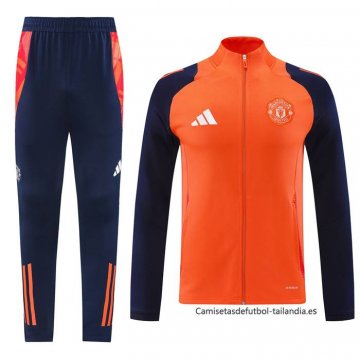 Chandal de Chaqueta del Manchester United Nino 2024-2025 Naranja Chandal de Chaqueta del Manchester United Nino 2024-2025 Naranja