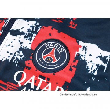 Chandal de Chaqueta del Paris Saint-Germain 2024-2025 Rojo y Azul