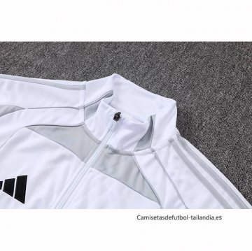 Chandal de Chaqueta del Real Madrid Nino 2025-2026 Blanco Gris
