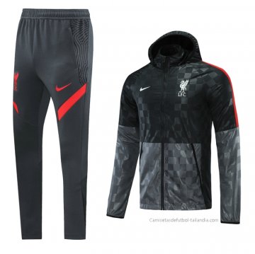 Chandal de Rompevientos del Liverpool 2021 Negro Chandal de Rompevientos del Liverpool 2021 Negro