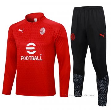 Chandal de Sudadera del AC Milan 2023-2024 Rojo Chandal de Sudadera del AC Milan 2023-2024 Rojo