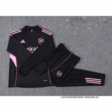Chandal de Sudadera del Arsenal Nino 2025-2026 Negro Rosa