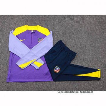 Chandal de Sudadera del Atletico Madrid Nino 2025-2026 Purpura