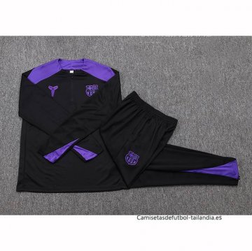 Chandal de Sudadera del Barcelona Nino 2025-2026 Negro Purpura